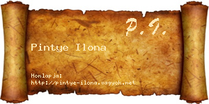 Pintye Ilona névjegykártya